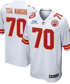 Prince Tega Wanogho 70 Kansas City Chiefs Super Bowl LVII Champions Men Game Jersey - White