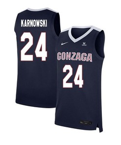Przemek Karnowski 24 Gonzaga Bulldogs Elite Basketball Men Jersey - Navy