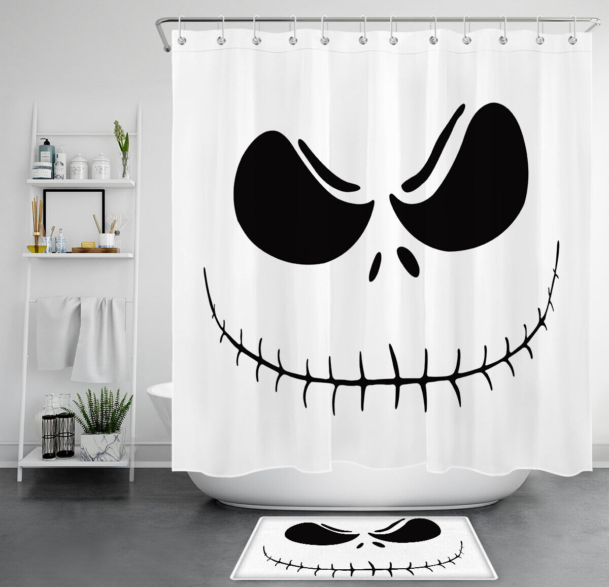 Pumpkin King Jack Shower Curtain for a Spooky Halloween Bathroom Decor