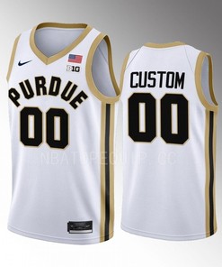 Purdue Boilermakers Custom 00 Jersey 2022-23 College Basketball White Uniform