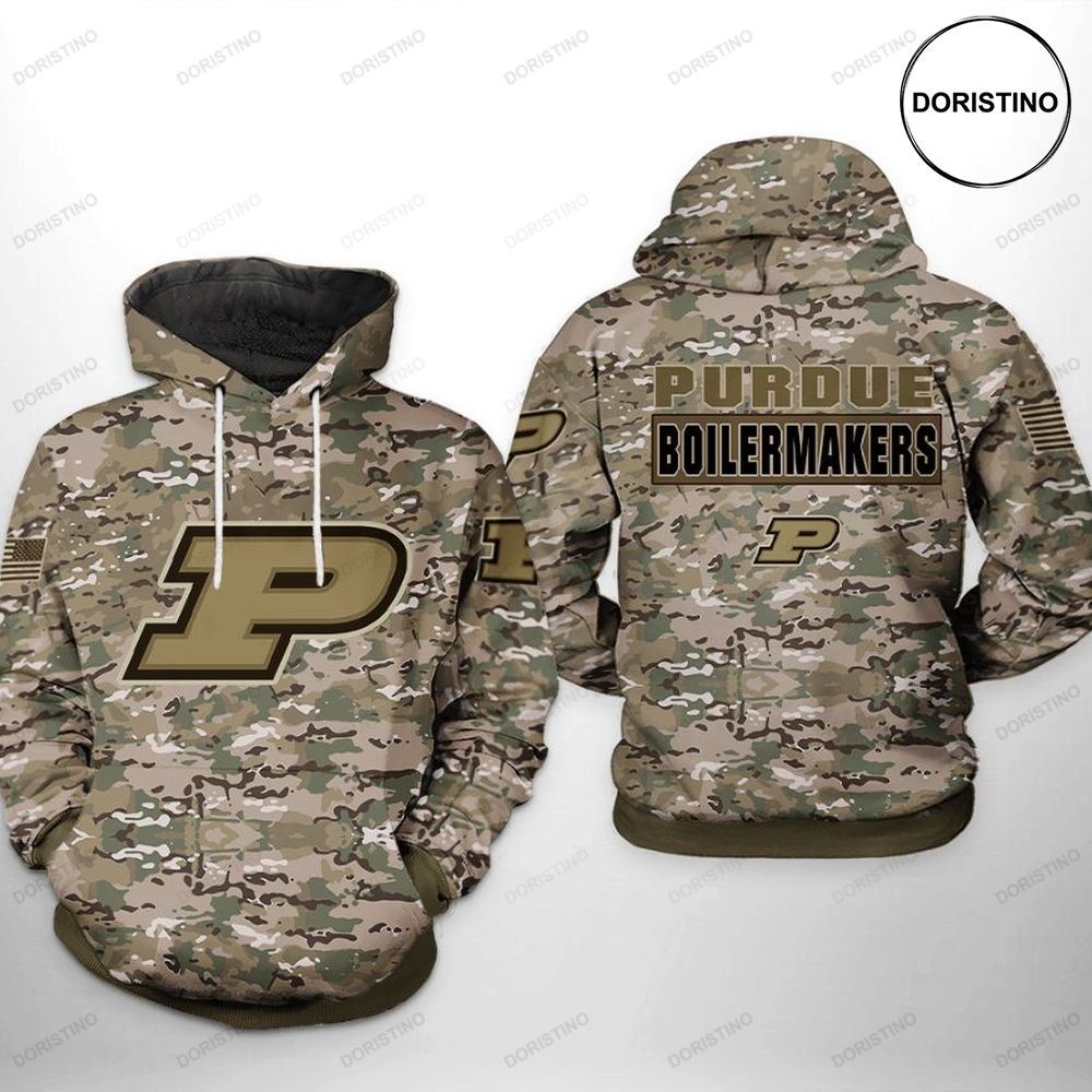 Purdue Boilermakers NCAA Camo Veteran 3D Hoodie
