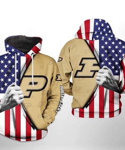 Purdue Boilermakers NCAA US Flag 3D Printed Hoodie/Zipper Hoodie