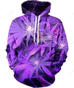 Purple Marijuana 3D Hoodie Zip Hoodie