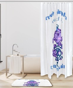 Purple Octopus Waterproof Shower Curtain for Nautical Bathroom Decor