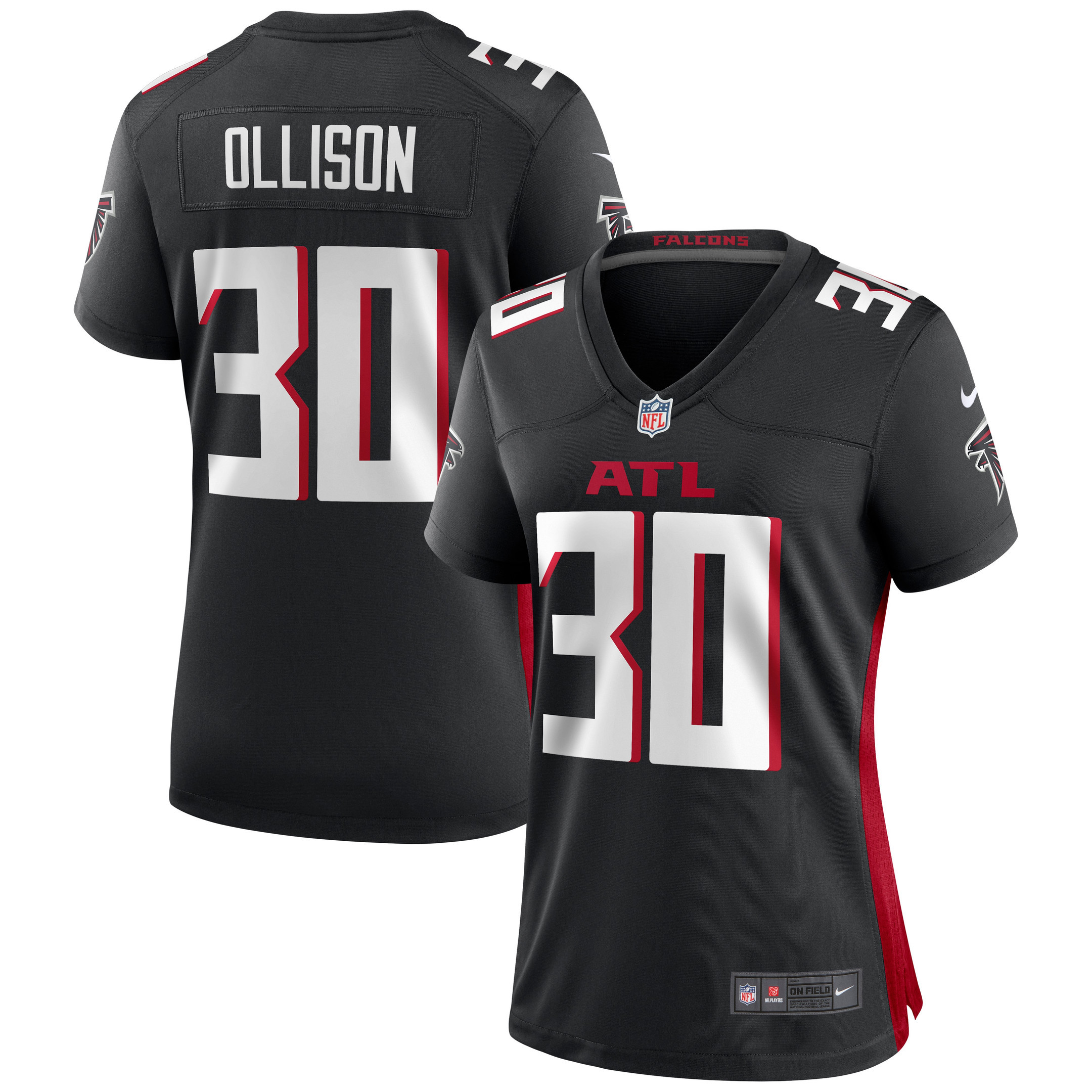 Qadree Ollison Atlanta Falcons Womens Game Jersey - Black Nfl