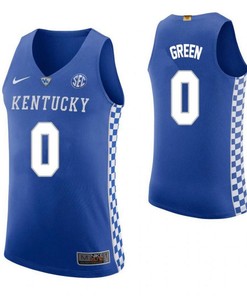 Quade Green 0 Kentucky Wildcats Elite Basketball Home Men Jersey - Blue