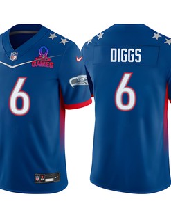 Quandre Diggs 6 Seahawks Pro Bowl 2023 Patch Men Jersey - Blue