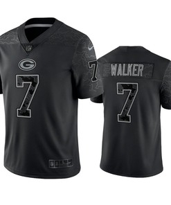 Quay Walker 7 Green Bay Packers Black Reflective Limited Jersey - Men