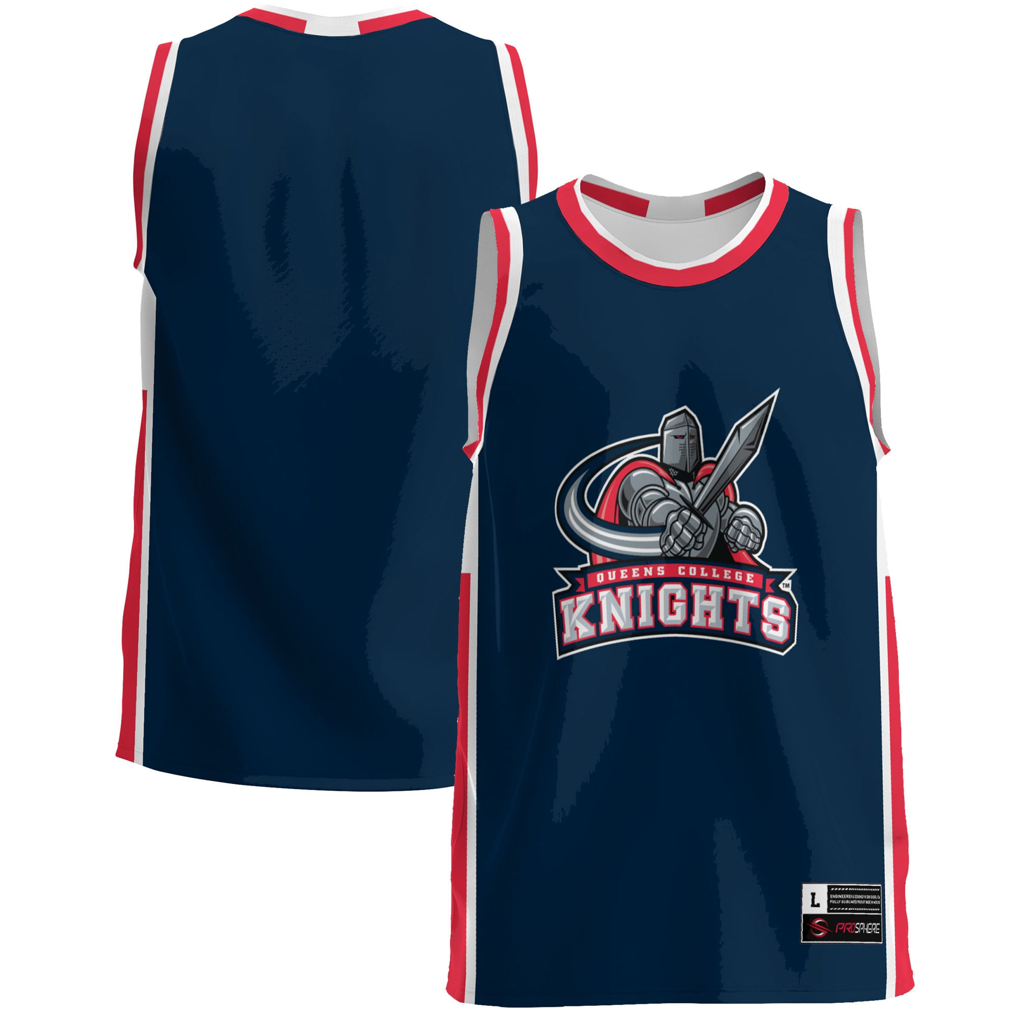 Queens College Knights Basketball Jersey - Blue Ncaa