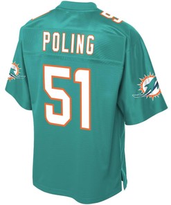 Quentin Poling Miami Dolphins Nfl Pro Line Player Jersey - Aqua