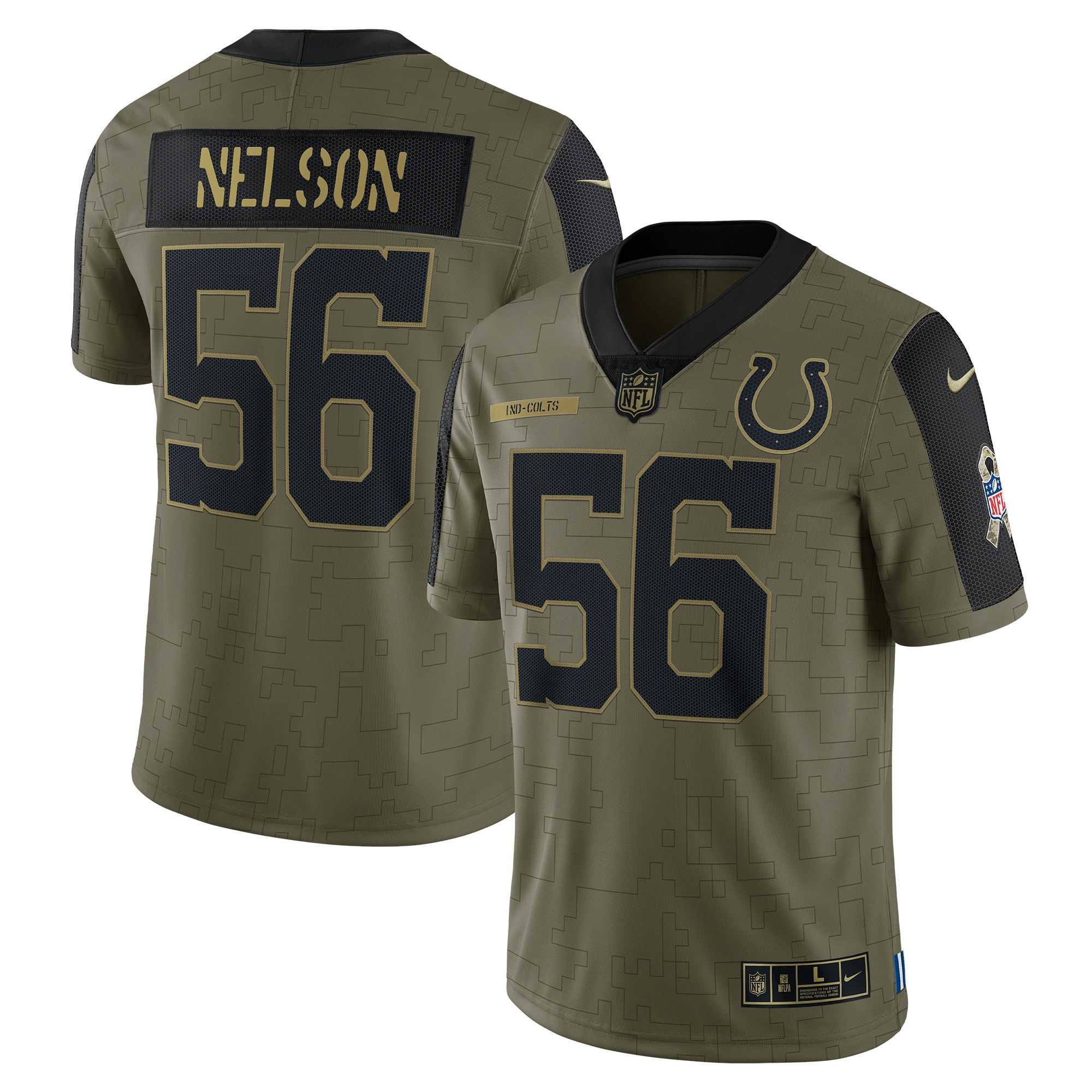 Quenton Nelson Indianapolis Colts 2021 Salute To Service Limited Player Jersey - Olive Nfl