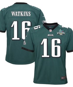 Quez Watkins 16 Philadelphia Eagles Super Bowl LVII Champions 2 Stars 2 Stars Youth Game Jersey - Black