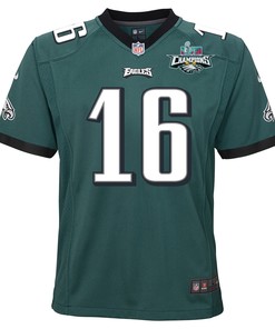 Quez Watkins 16 Philadelphia Eagles Super Bowl LVII Champions 2 Stars 2 Stars Youth Game Jersey - Black