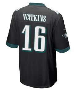 Quez Watkins 16 Philadelphia Eagles Super Bowl LVII Champions 2 Stars Men Game Jersey - Black