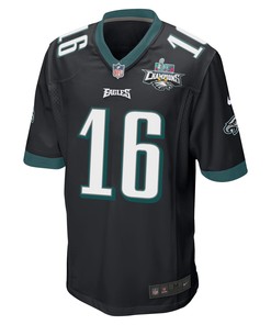 Quez Watkins 16 Philadelphia Eagles Super Bowl LVII Champions 2 Stars Men Game Jersey - Black