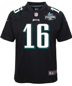Quez Watkins 16 Philadelphia Eagles Super Bowl LVII Champions 2 Stars Youth Game Jersey - Black