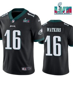 Quez Watkins 16 Philadelphia Eagles Super Bowl LVII Vapor Limited Men Jersey - Black