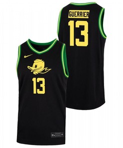 Quincy Guerrier 13 Black Oregon Ducks 2022 College Basketball Duck Face Jersey