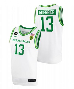 Quincy Guerrier 13 Oregon Ducks 2022 BLM Patch Men Jersey College Basketball White