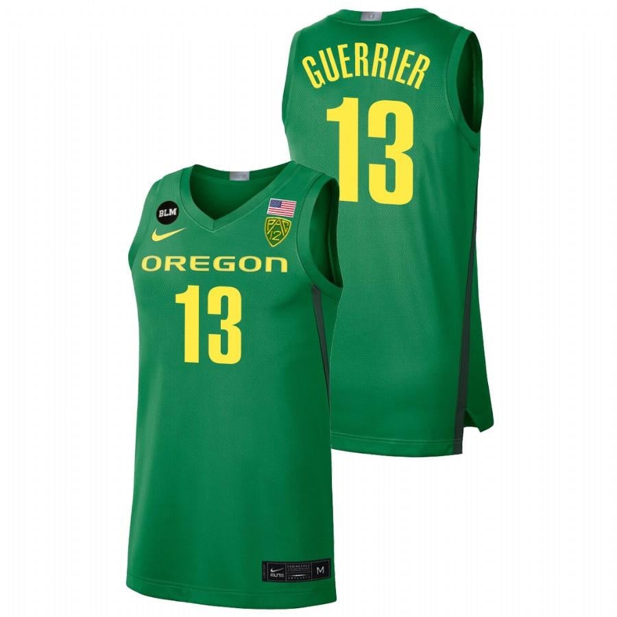 Quincy Guerrier 13 Oregon Ducks 2022 College Basketball BLM Limited Men Jersey - Green