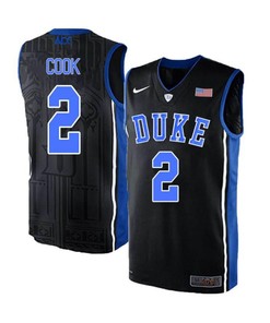 Quinn Cook 2 Elite Duke Blue Devils Basketball Jersey Black Blue