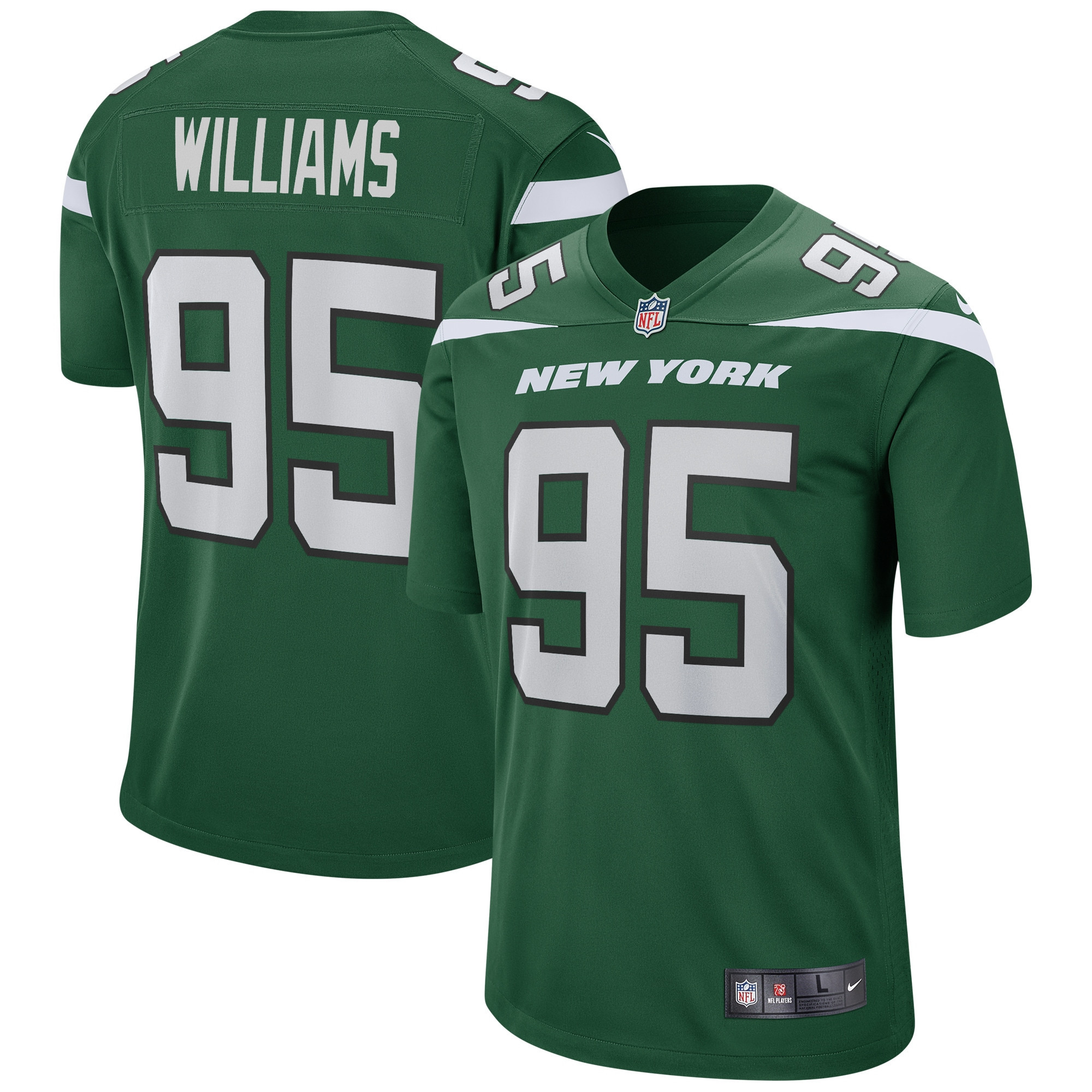 Quinnen Williams New York Jets Game Jersey - Gotham Green Nfl