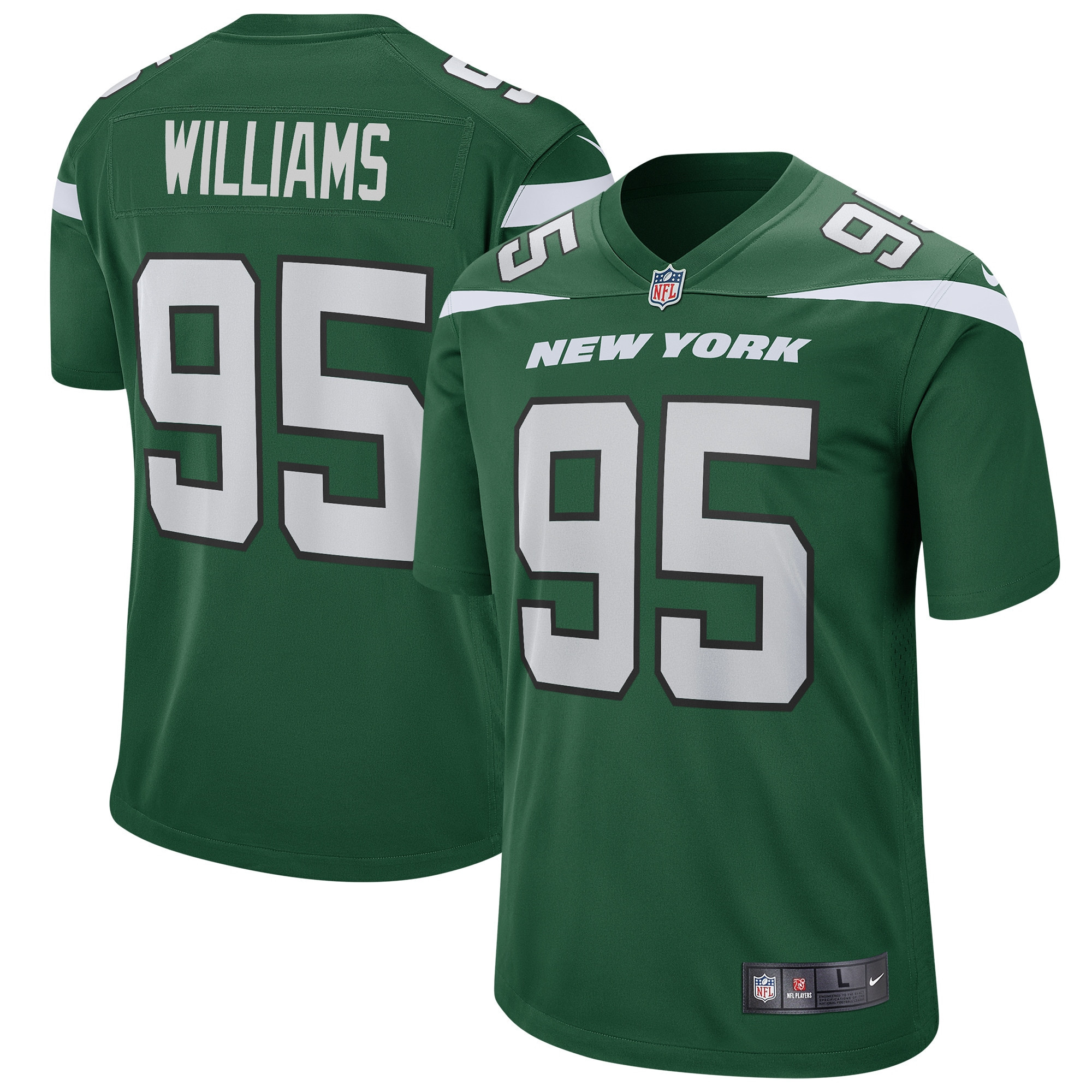 Quinnen Williams New York Jets Game Player Jersey - Gotham Green Nfl