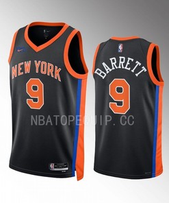 RJ Barrett 9 2022-23 New York Knicks Black City Edition Jersey Swingman