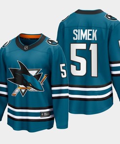 Radim Simek 51 San Jose Sharks 2022-23 Home The Evolve Teal Jersey