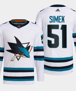 Radim Simek 51 San Jose Sharks White Jersey 2022-23 Away Primegreen