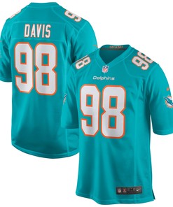 Raekwon Davis Miami Dolphins Game Jersey - Aqua Nfl