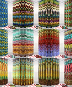 Rainbow Striped Boho Shower Curtain for Colorful Bathroom Decor