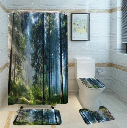 Rainforest Adventure - 3D Rainforest Jungle Tree Print Shower Curtain for Bathroom Decor