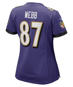Raleigh Webb 87 Baltimore Ravens Women's Game Player Jersey - Purple
