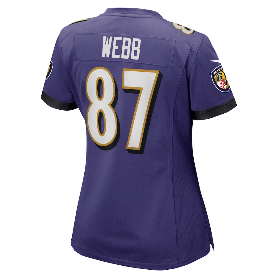Raleigh Webb 87 Baltimore Ravens Women's Game Player Jersey - Purple