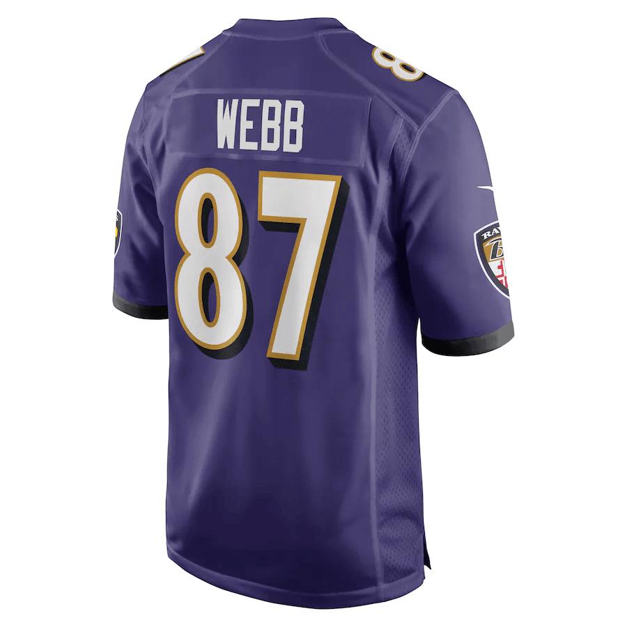 Raleigh Webb Baltimore Ravens Game Player Jersey - Purple