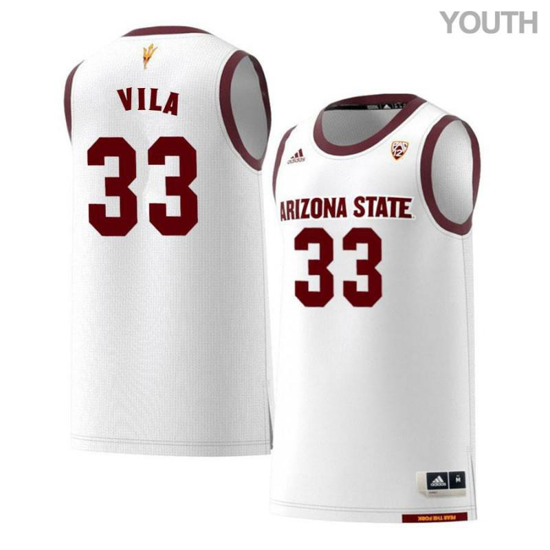 Ramon Vila 33 Arizona State Sun Devils Retro Basketball Youth Jersey - White