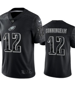 Randall Cunningham 12 Philadelphia Eagles Black Reflective Limited Jersey - Men