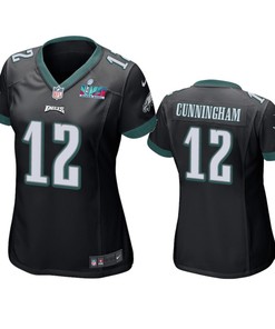 Randall Cunningham 12 Philadelphia Eagles Super Bowl LVII Black Game Jersey - Women