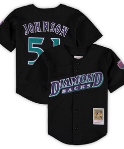 Randy Johnson Arizona Diamondbacks Mitchell & Ness Preschool & Toddler Cooperstown Collection Mesh Batting Practice Jersey - Black Mlb