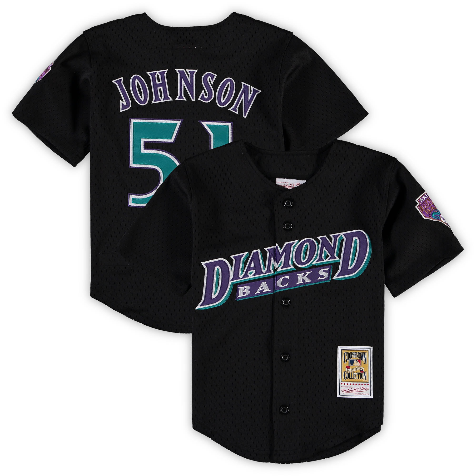 Randy Johnson Arizona Diamondbacks Mitchell & Ness Preschool & Toddler Cooperstown Collection Mesh Batting Practice Jersey - Black Mlb