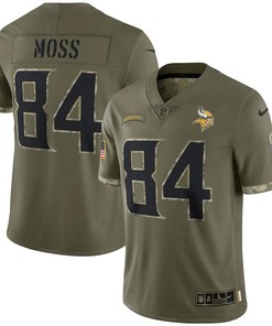 Randy Moss Minnesota Vikings 2022 Salute To Service Retired Player Limited Jersey - Olive