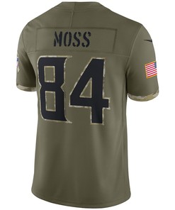 Randy Moss Minnesota Vikings 2022 Salute To Service Retired Player Limited Jersey - Olive