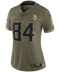 Randy Moss Minnesota Vikings Women's 2022 Salute To Service Retired Player Limited Jersey - Olive