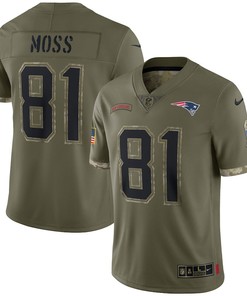 Randy Moss New England Patriots 2022 Salute To Service Retired Player Limited Jersey - Olive