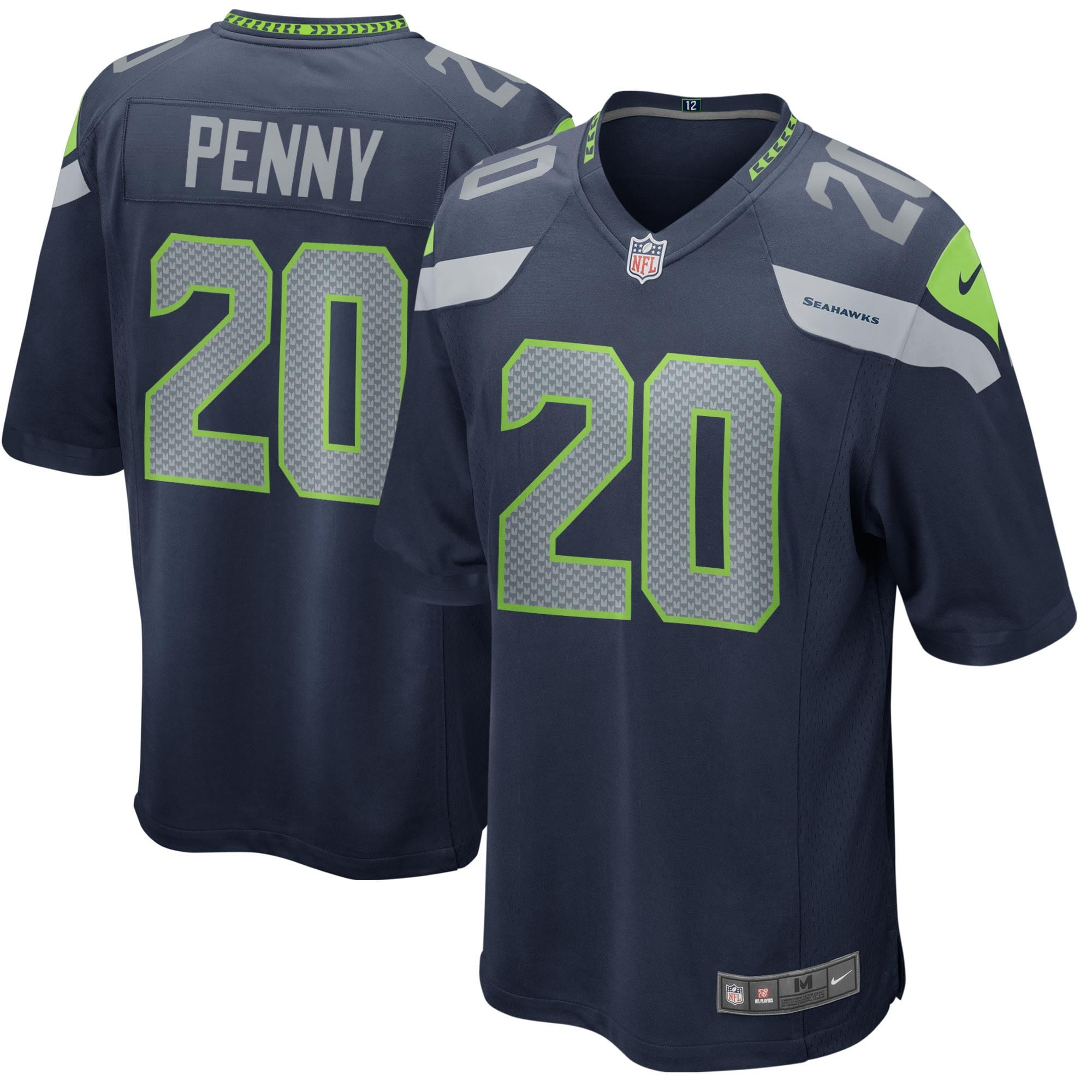 Rashaad Penny Seattle Seahawks Player Game Jersey - College Navy Nfl