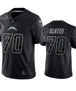 Rashawn Slater 70 Los Angeles Chargers Black Reflective Limited Jersey - Men