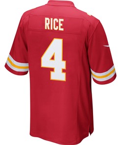 Rashee Rice 4 Kansas City Chiefs Game Jersey - Men, Red