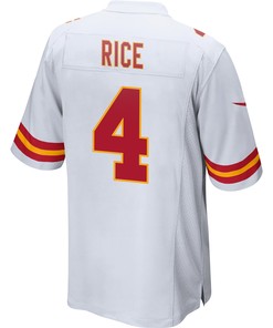 Rashee Rice 4 Kansas City Chiefs Game Jersey - Men, White