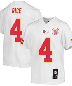 Rashee Rice 4 Kansas City Chiefs Game Jersey - Youth, White